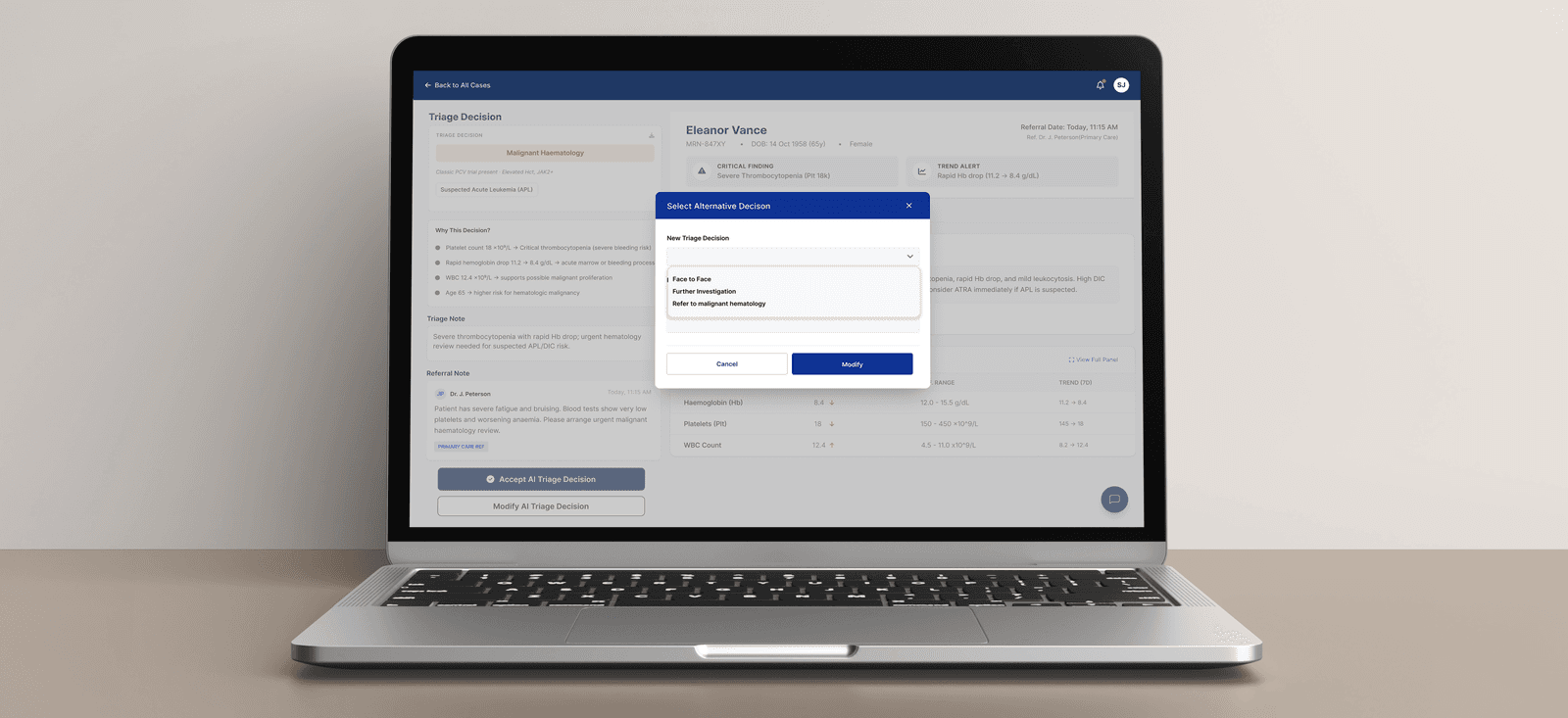 Modify Decision Flow: Controlled Override With Reason
