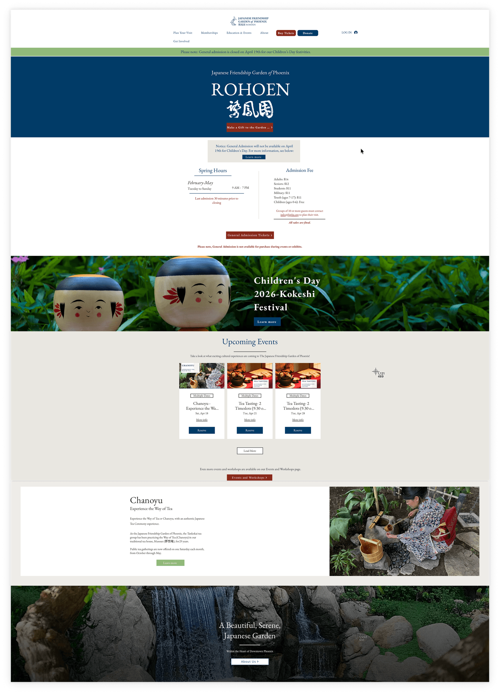 Original Garden homepage
