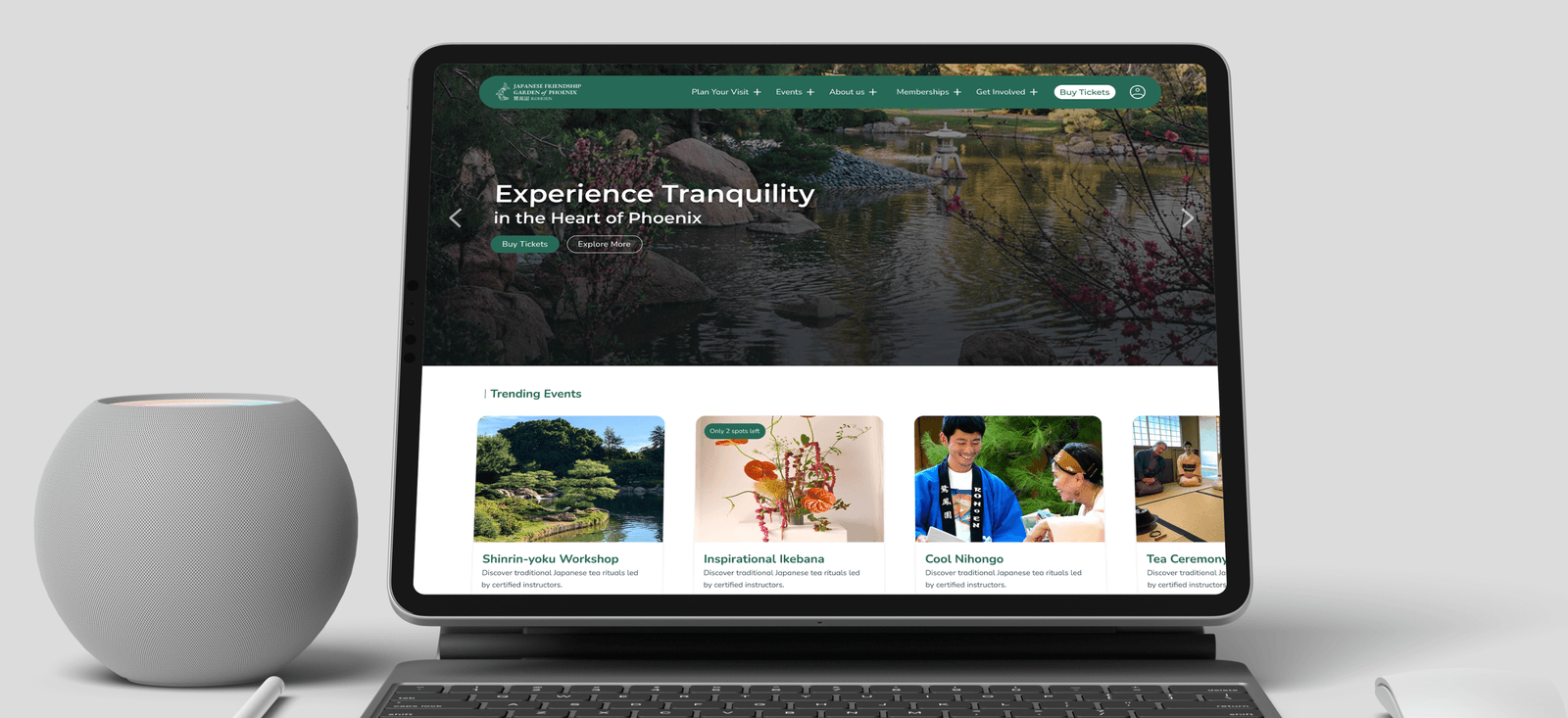 Redesigned Garden website overview