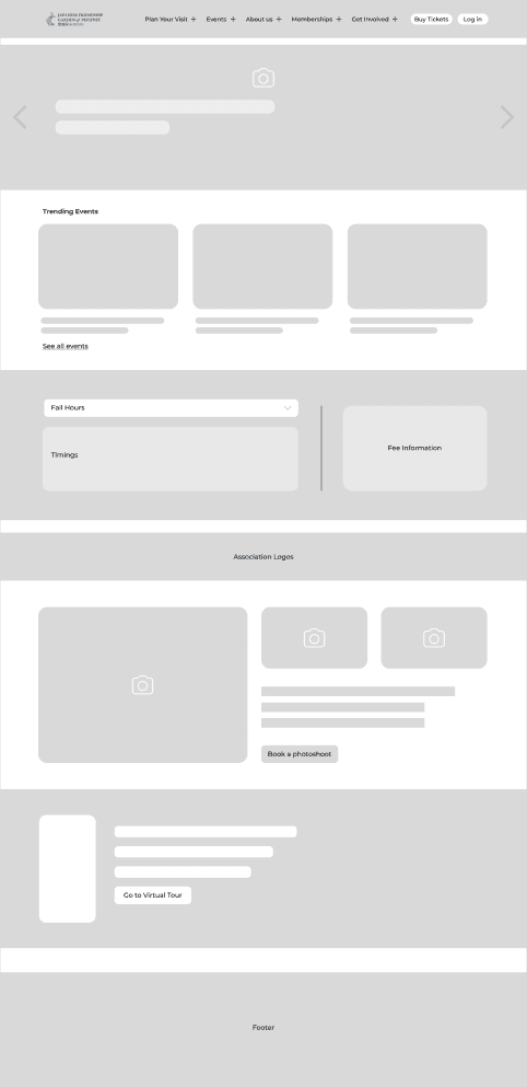 Home Page wireframe