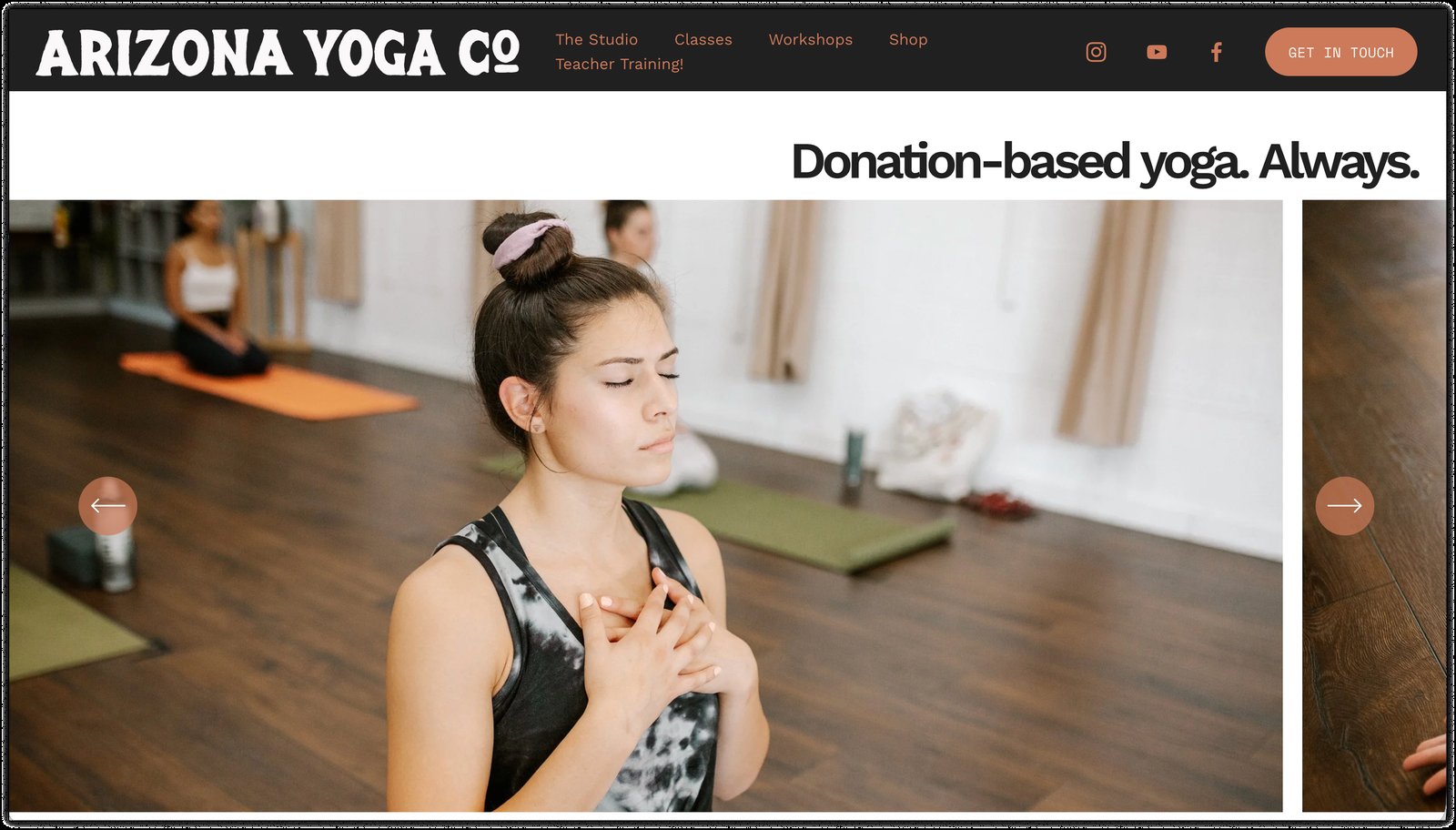 Original Arizona Yoga Co. homepage
