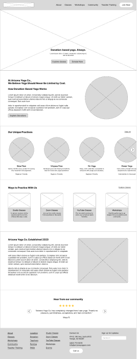 Homepage (Donation-Based Model) - Suggestion wireframe