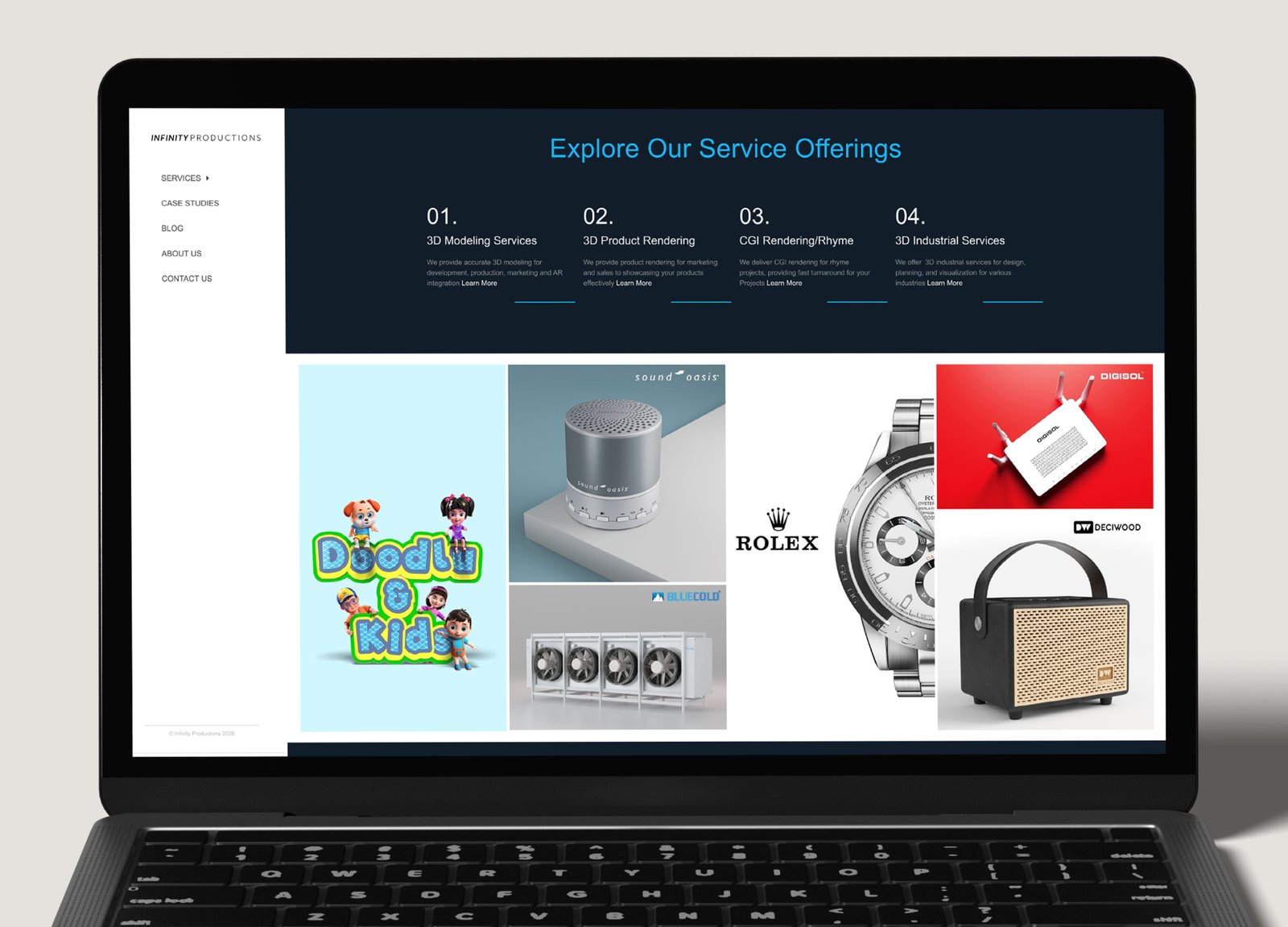 Four core service categories on the redesigned site