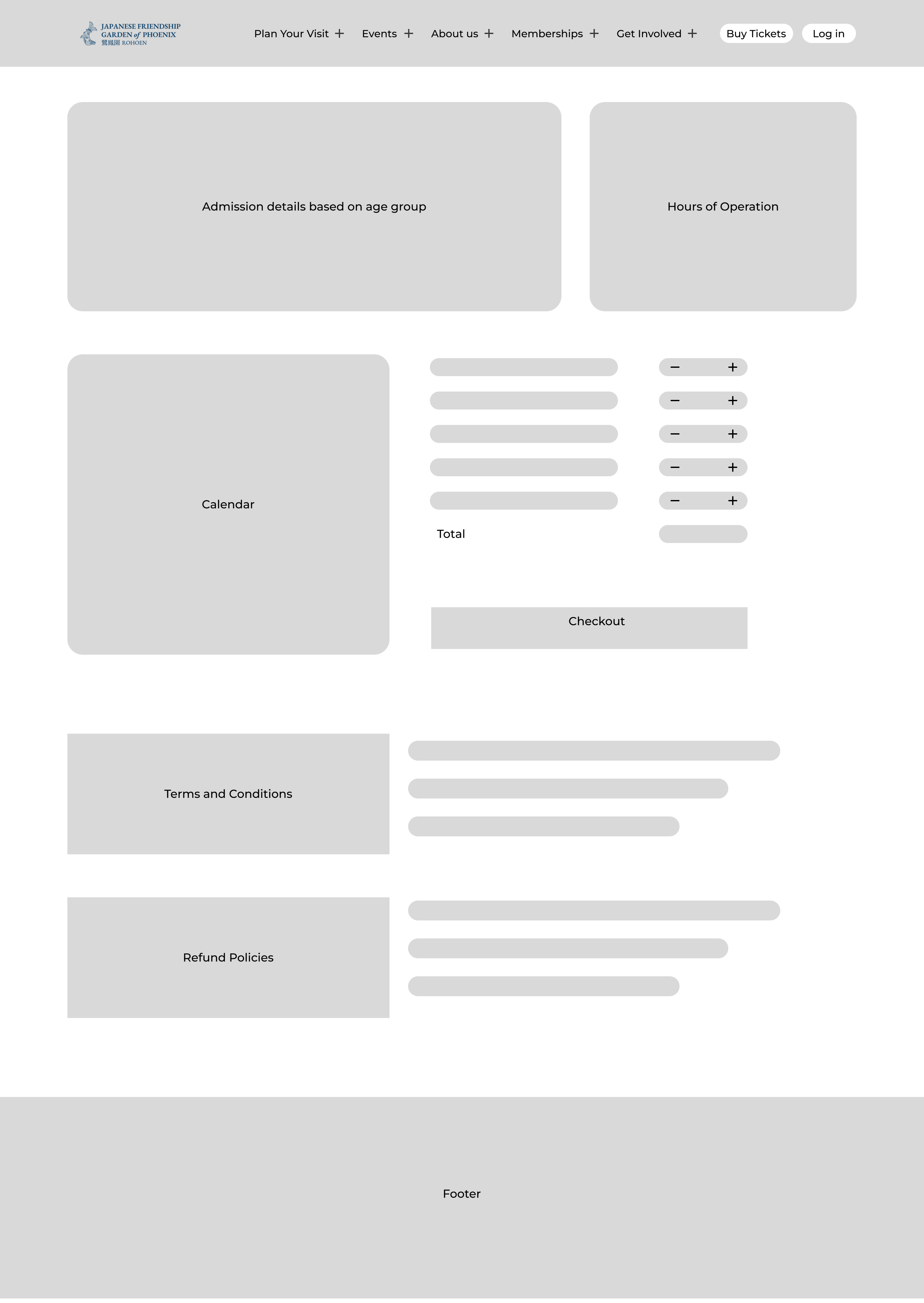 Wireframe – Booking Page